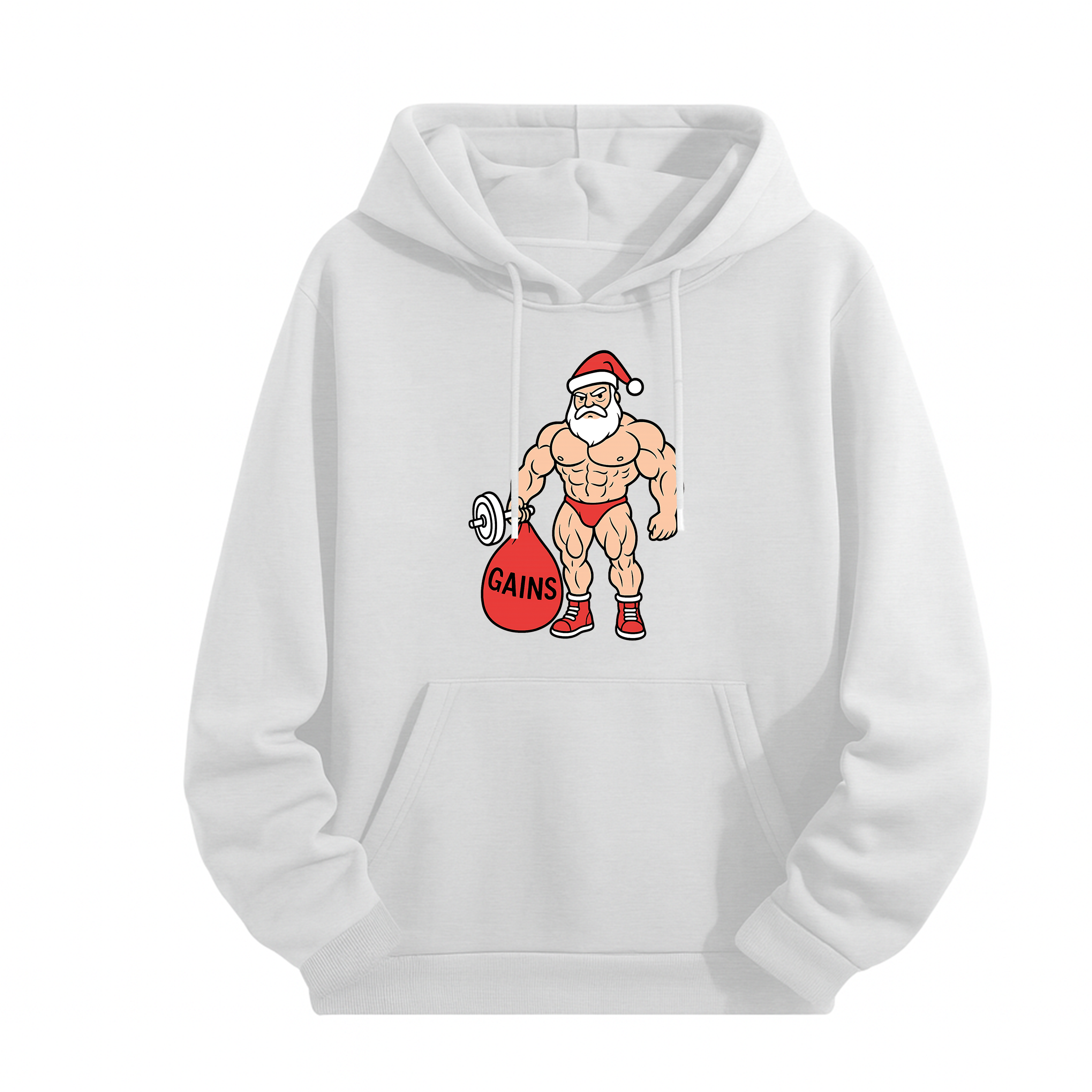 Muscle Santa Gains Christmas Hoodie