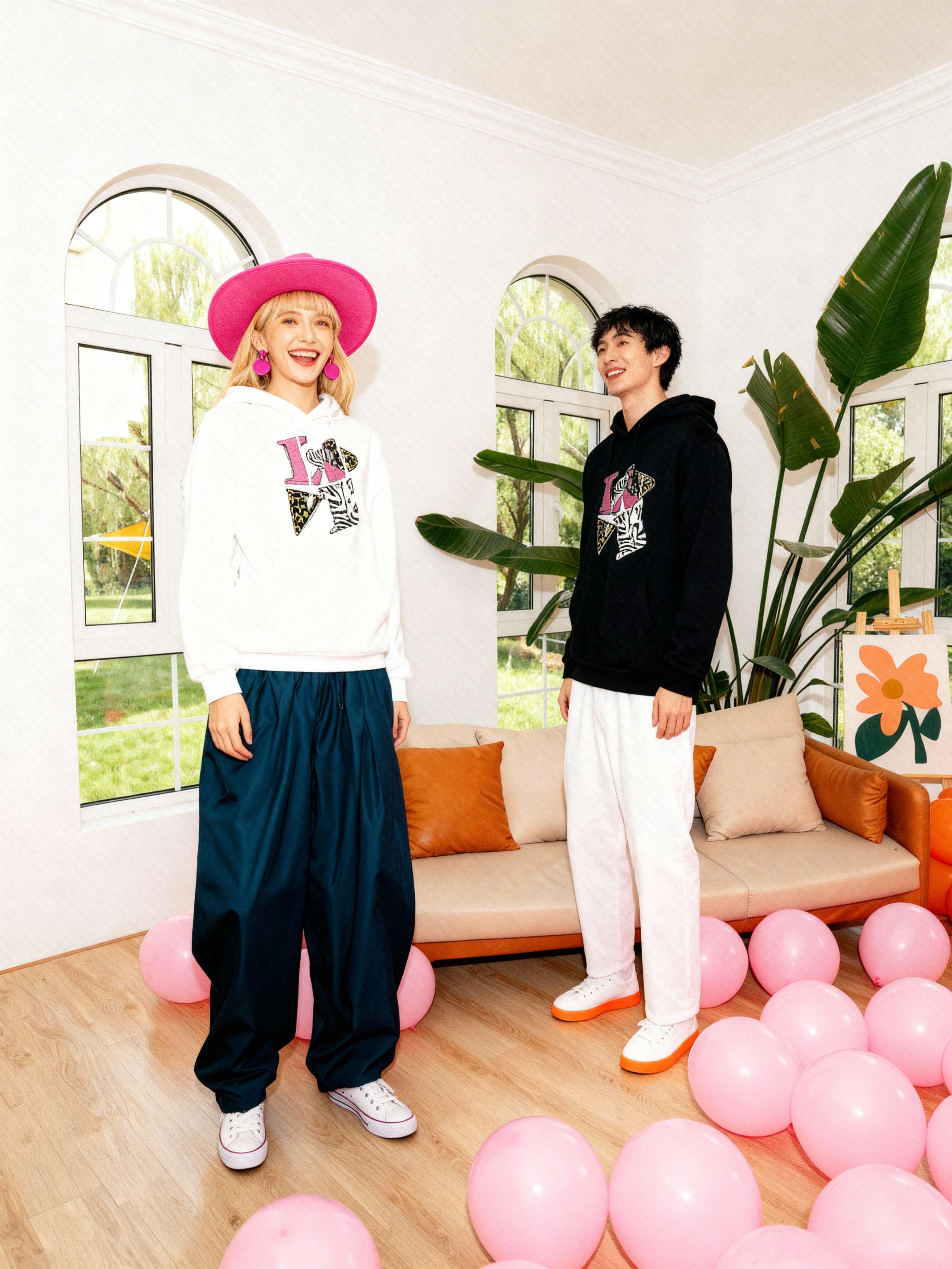 Edgy Leopard & Zebra Couple Hoodies