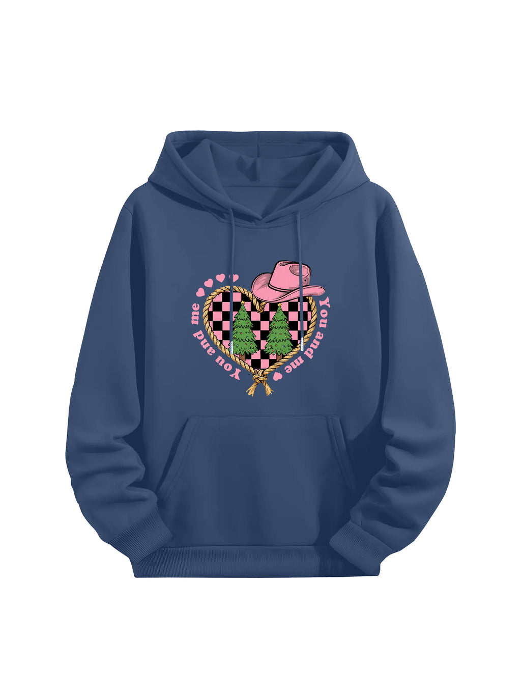 Cowboy Heart Checkerboard Couple Hoodies