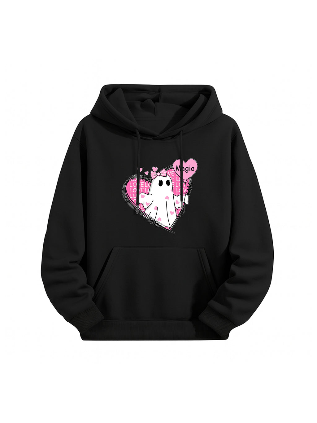 Ghost & Heart Graphic Couple Hoodies