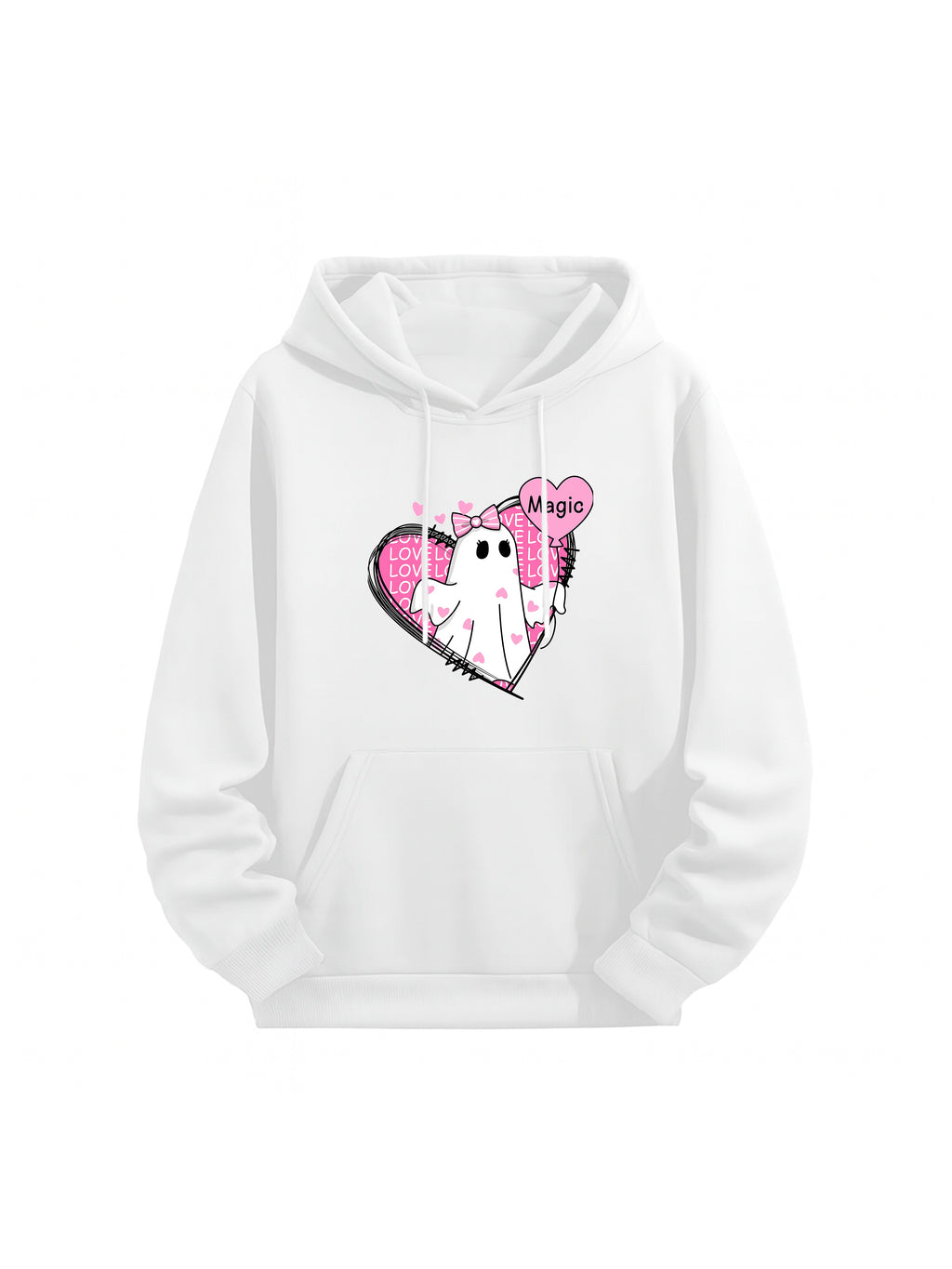 Ghost & Heart Graphic Couple Hoodies
