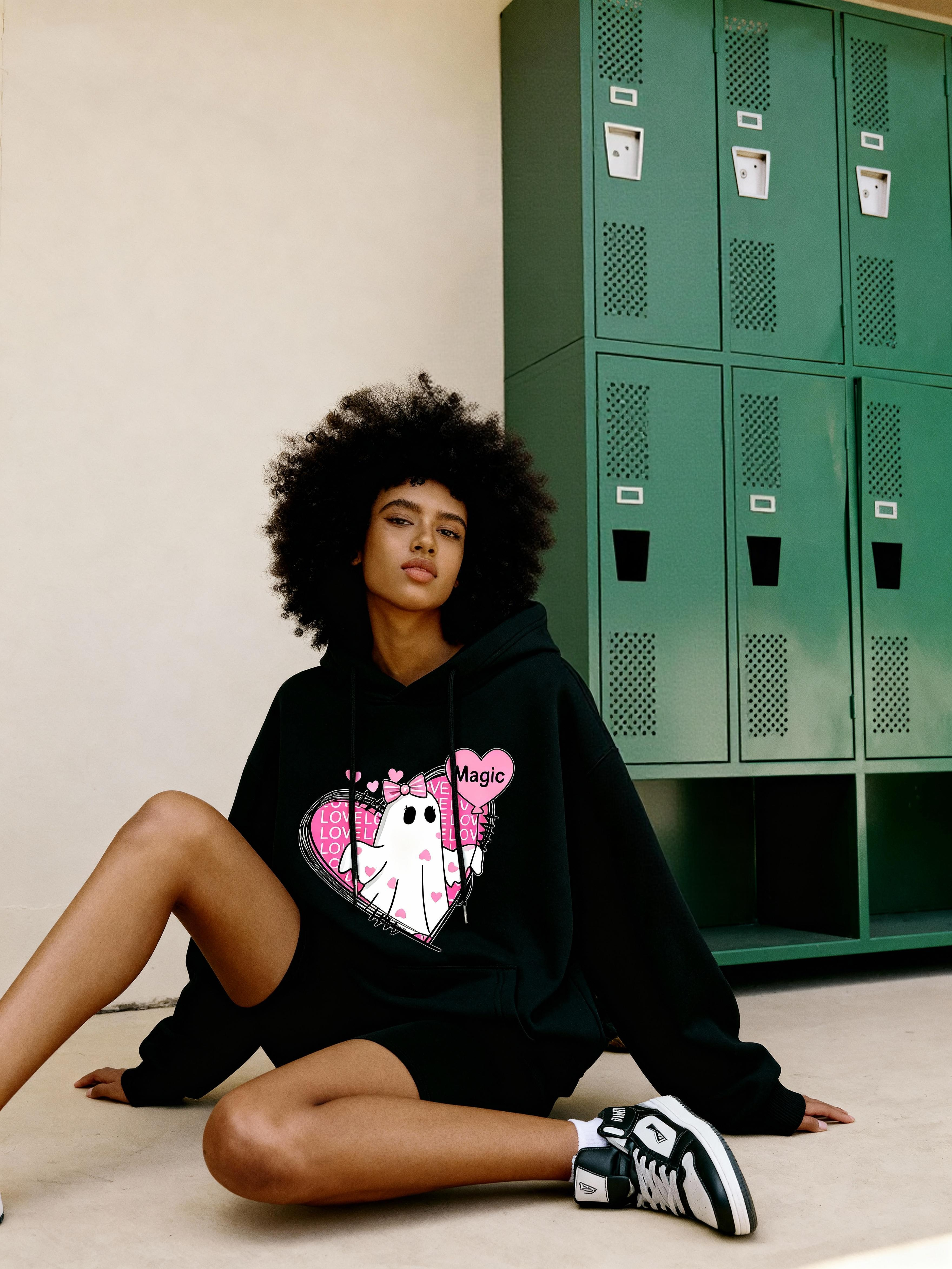 Ghost & Heart Graphic Couple Hoodies