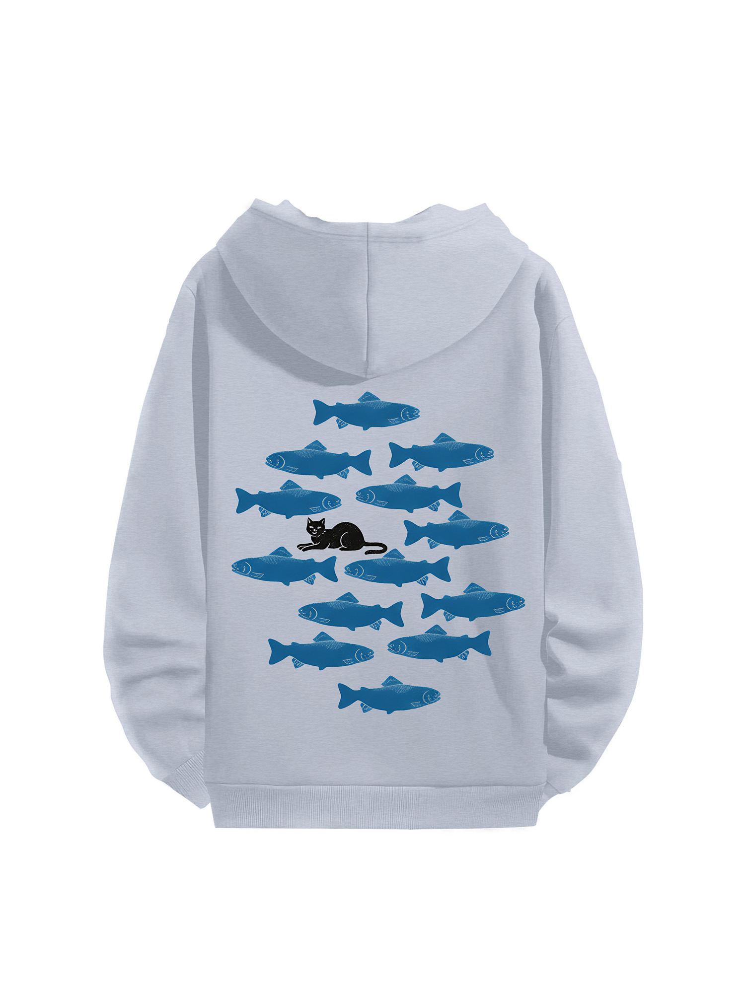 Cat & Fish Graphic Hoodie
