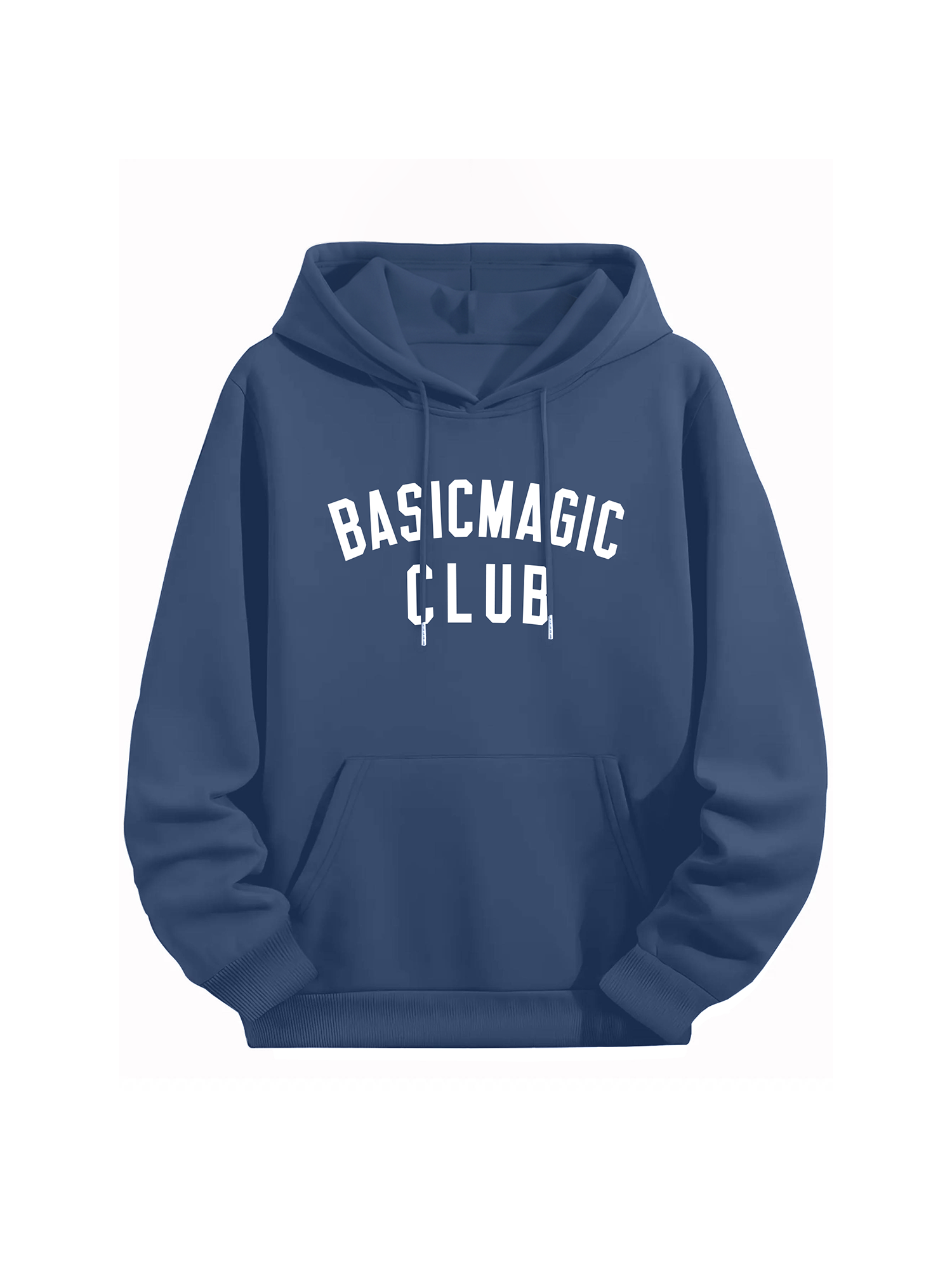 "Basic Magic Club" Letter Print Blue Hoodie