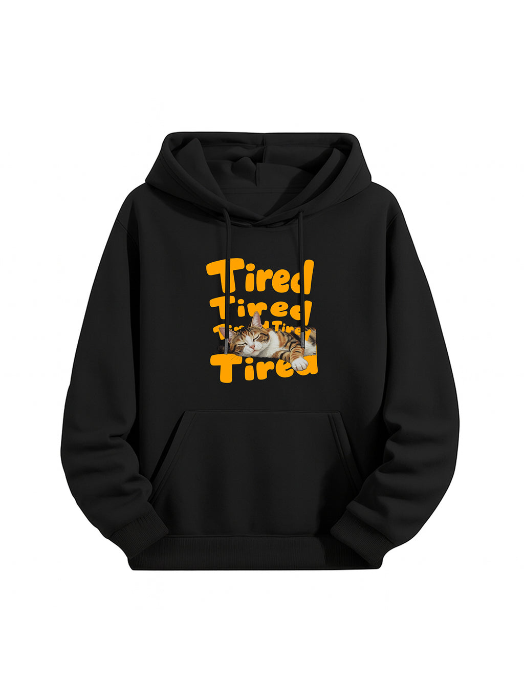 Tired Cat Graphic Hoodie