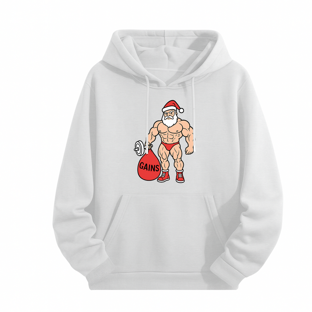 Muscle Santa Gains Christmas Hoodie