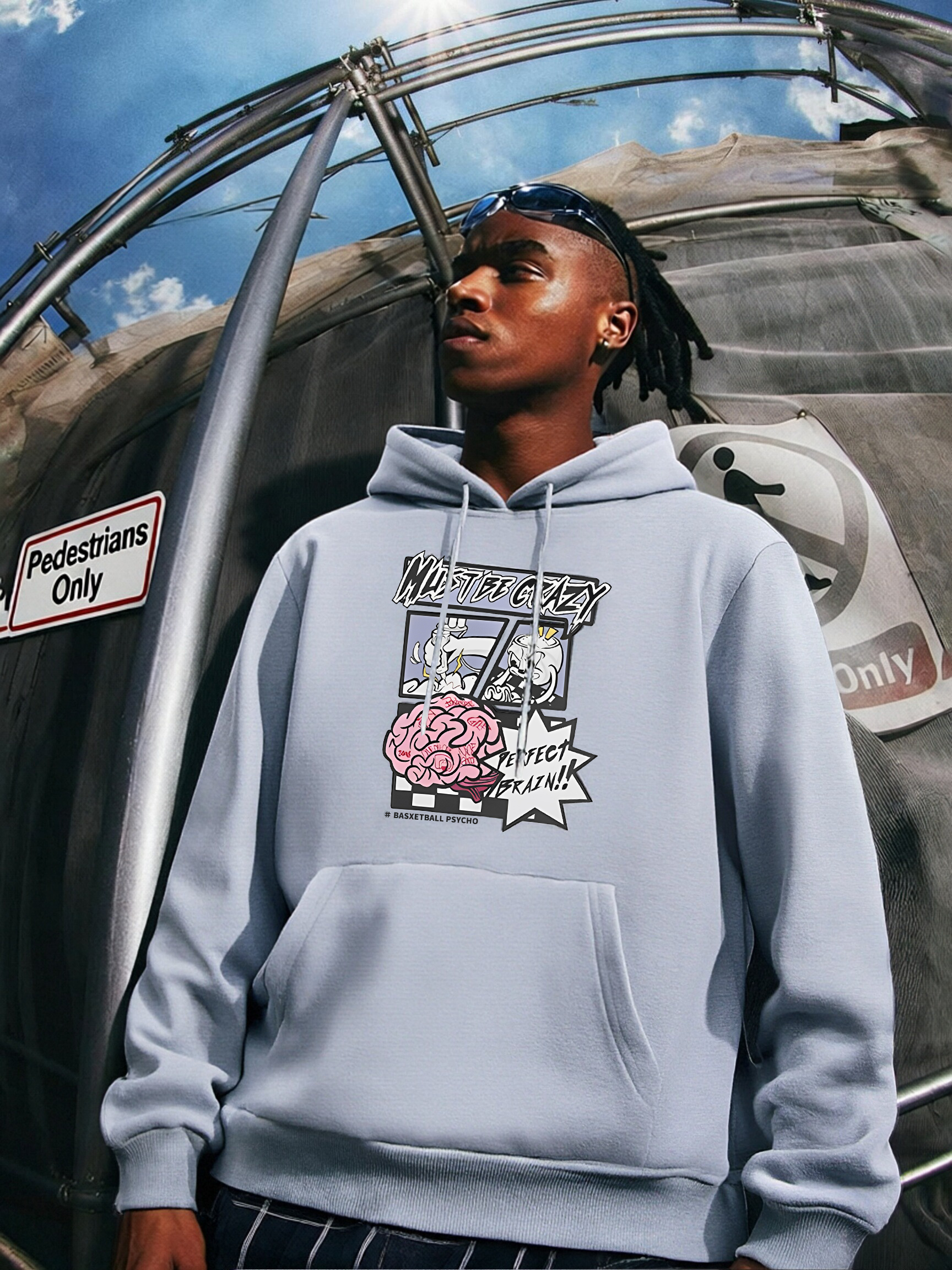 Comic Cyber Brain Urban Hoodie