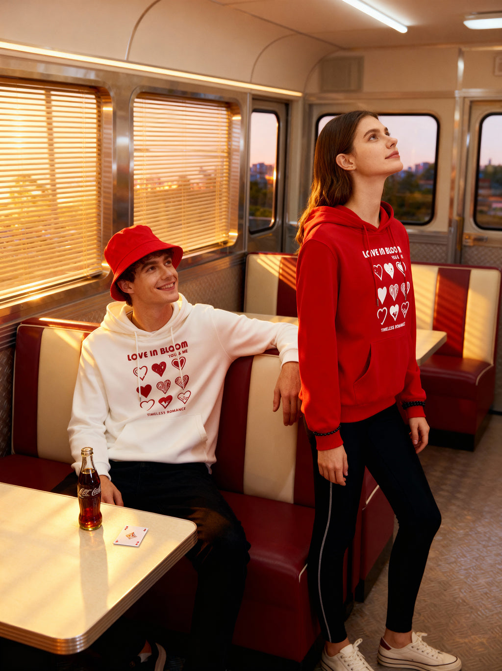 "Love in Bloom" Couple Matching Hoodies