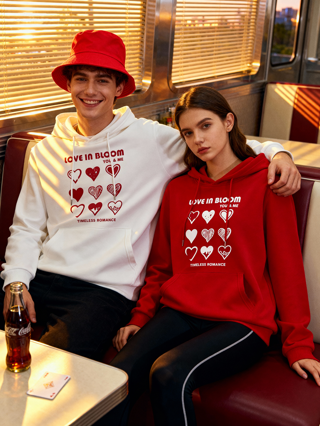 "Love in Bloom" Couple Matching Hoodies