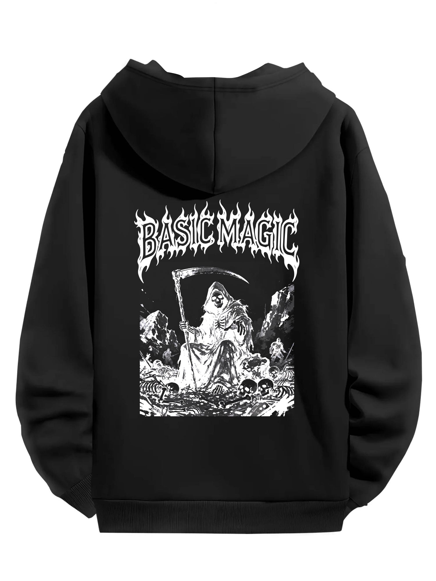 BASICMAGIC Grim Reaper Gothic Black Hoodie