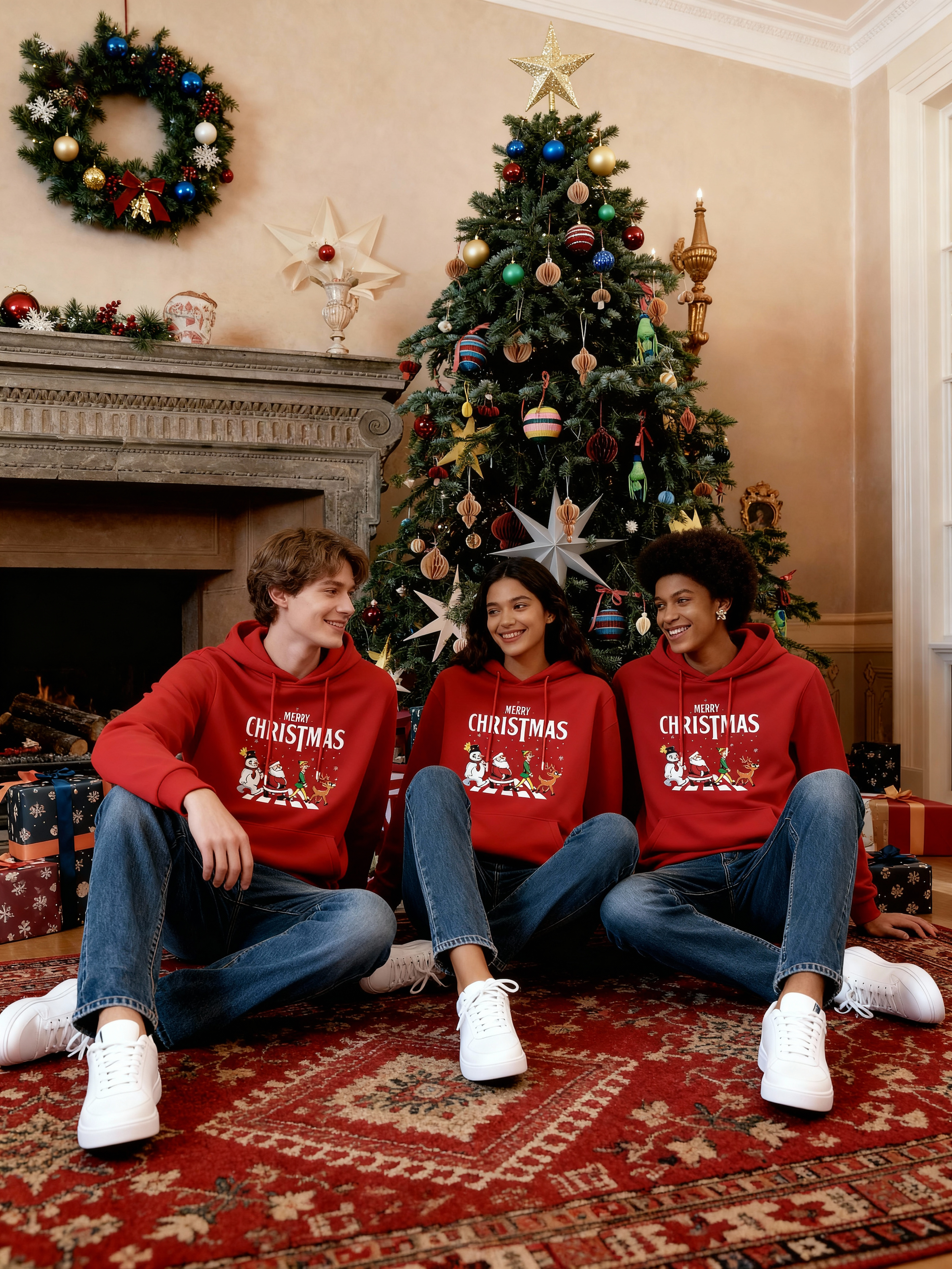 Merry Christmas Abbey Road Style Hoodie