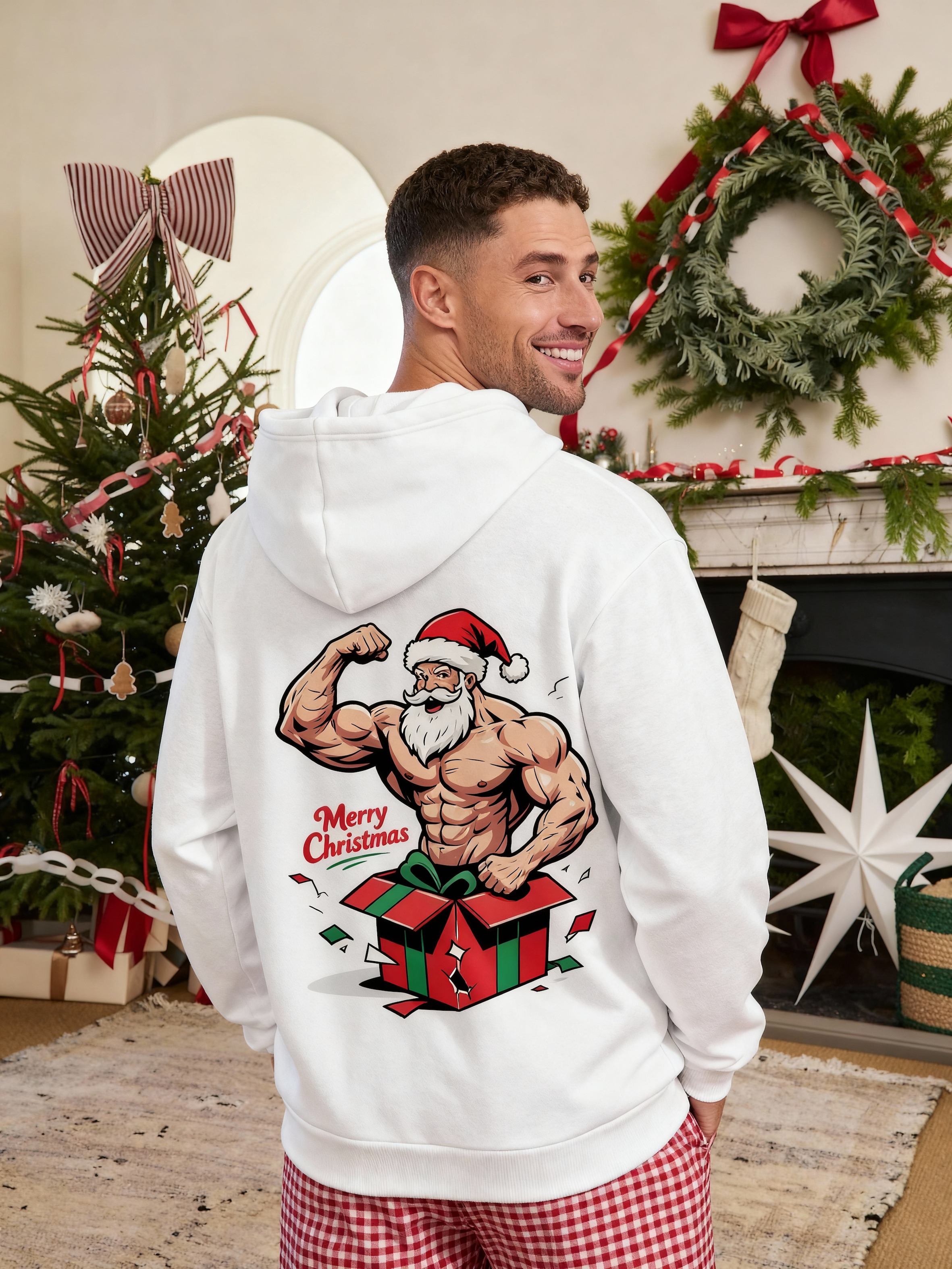 Muscular Santa Christmas Hoodie