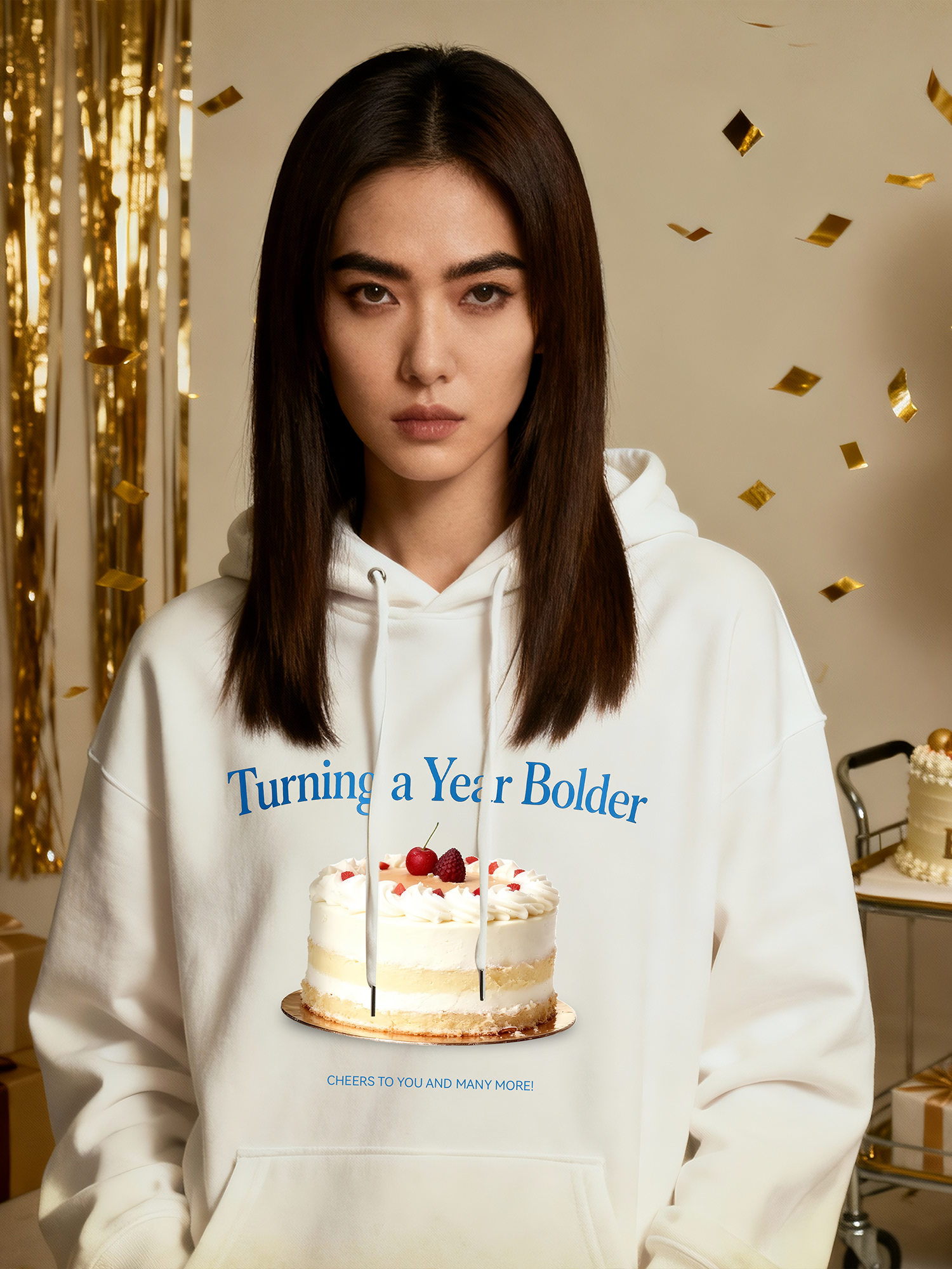 Bolder Year Birthday Cake Hoodie