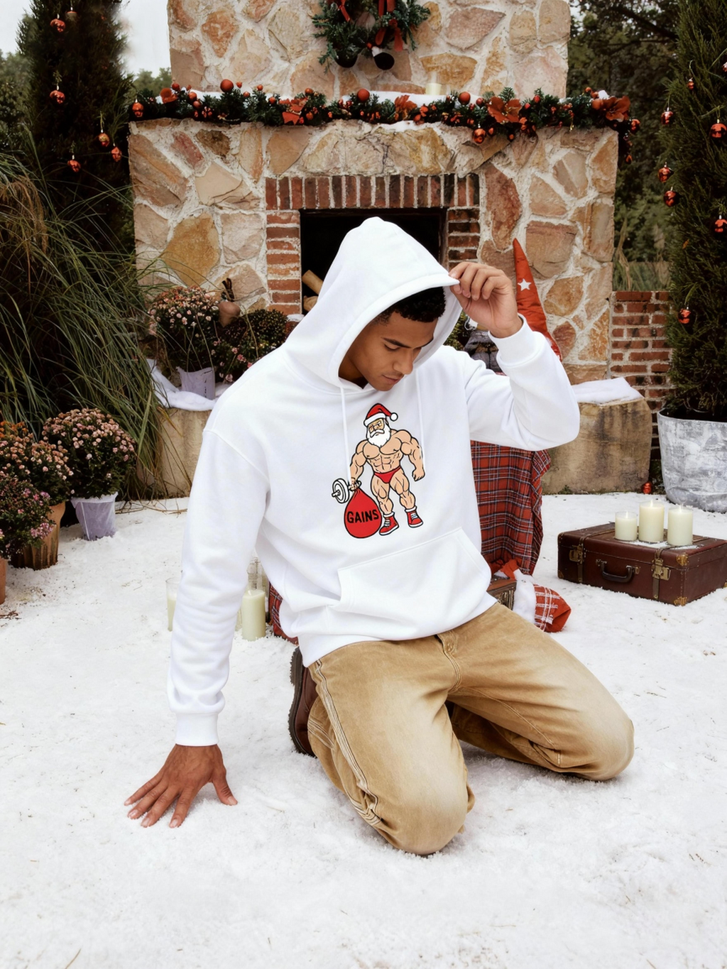 Muscle Santa Gains Christmas Hoodie