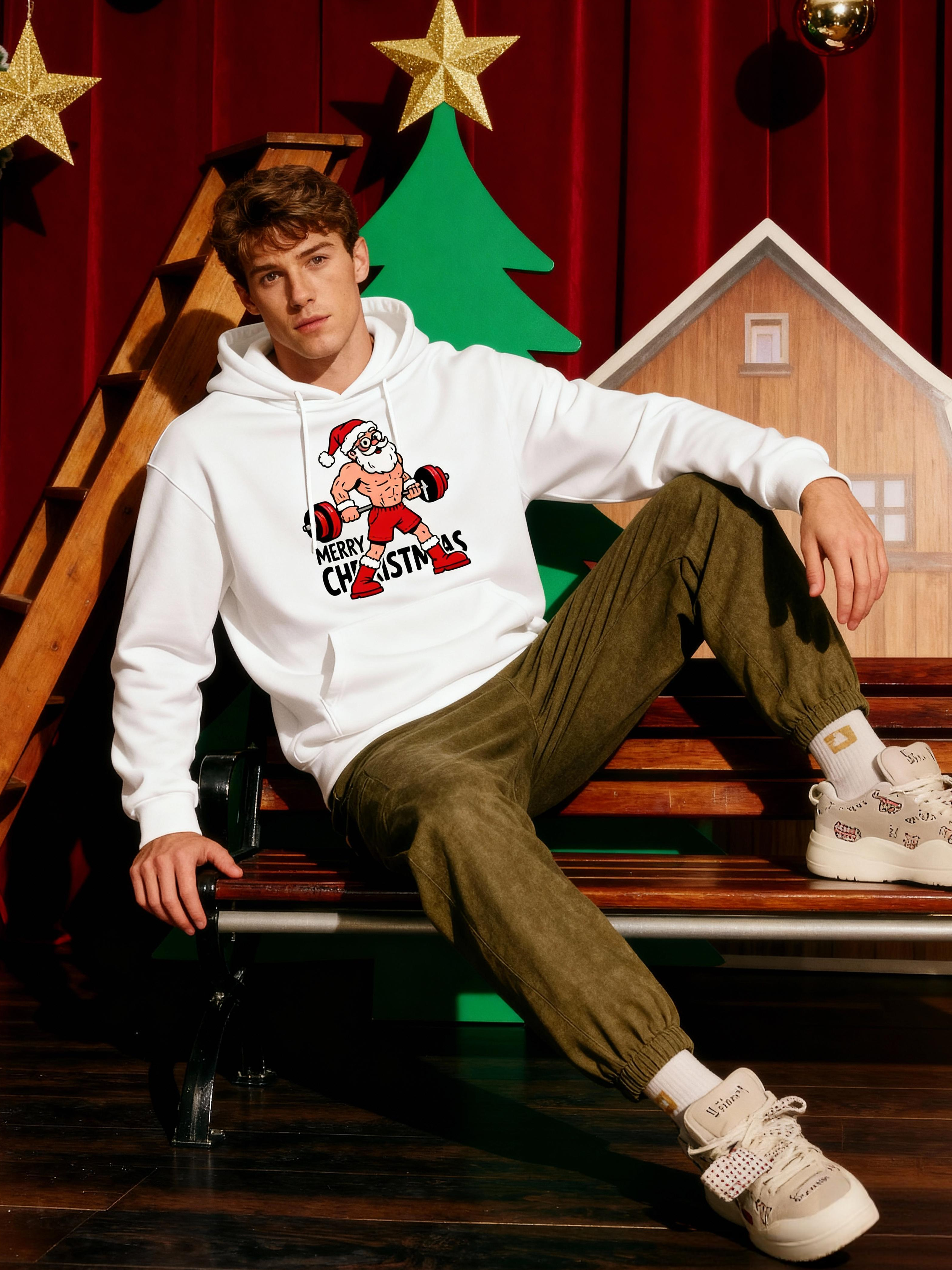 Fitness Santa Merry Christmas Hoodie