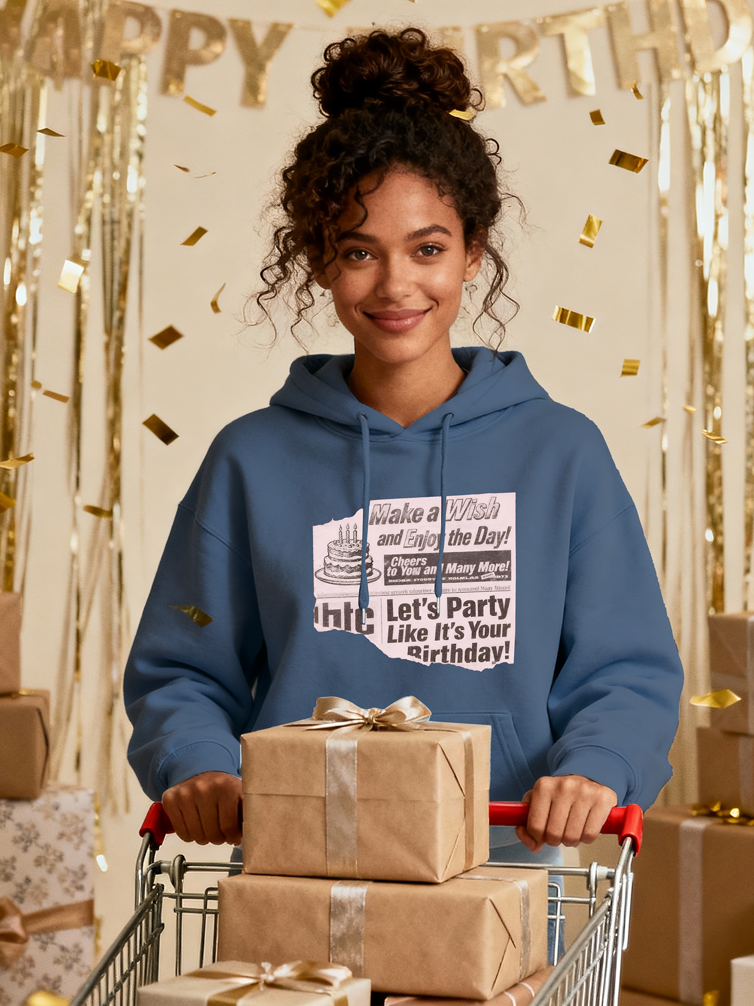 Vintage Newspaper Birthday Party Hoodie