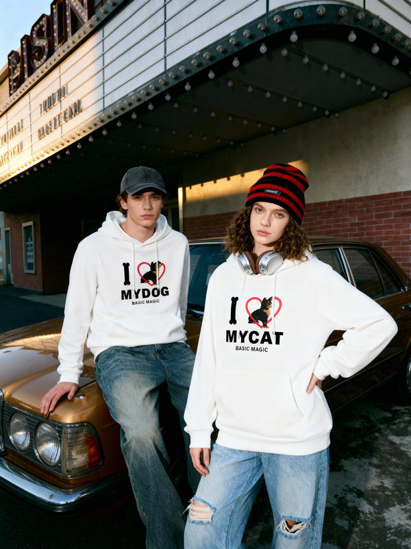 Casual Pet Love Couple Hoodies