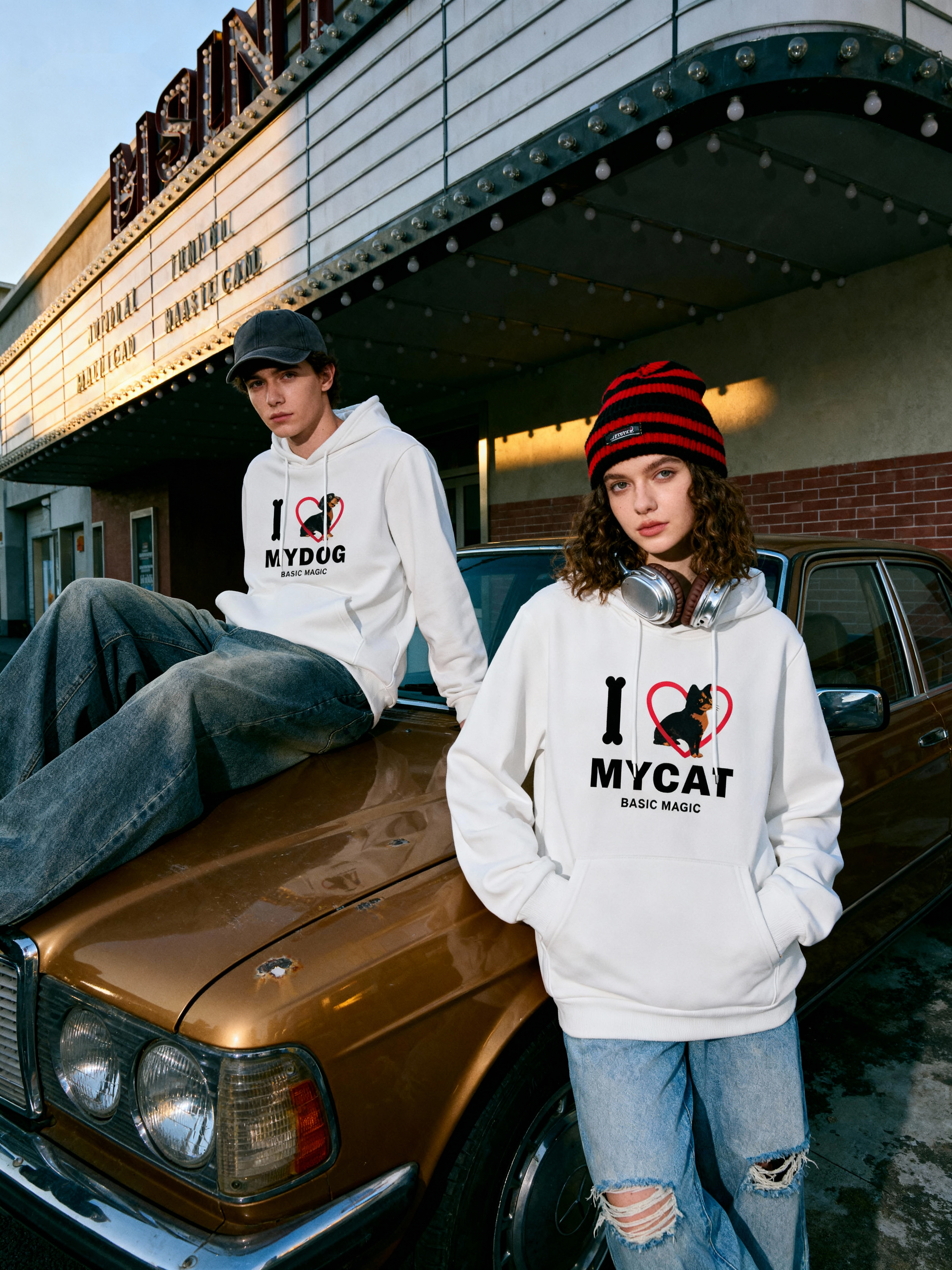 Casual Pet Love Couple Hoodies