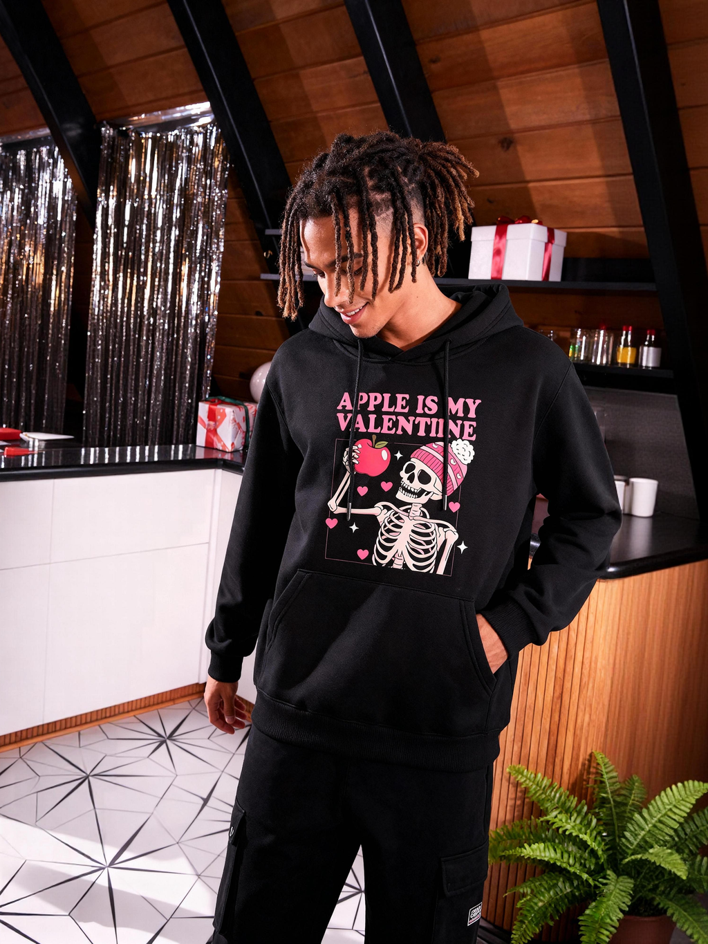 Apple Valentine Skeleton Couples Hoodies