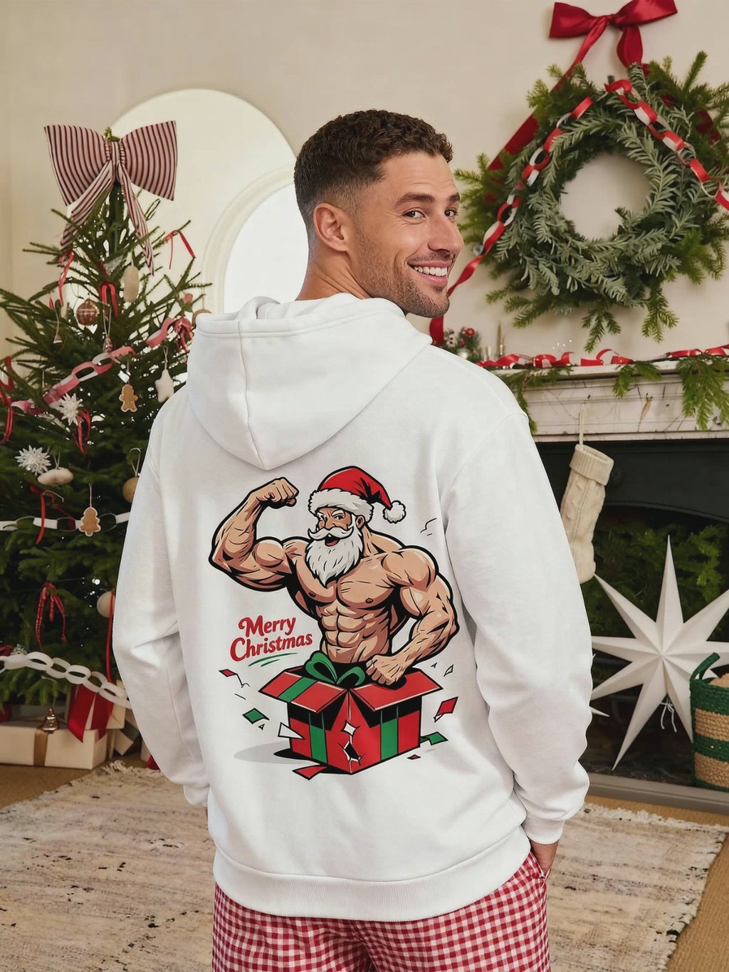 Muscular Santa Christmas Hoodie