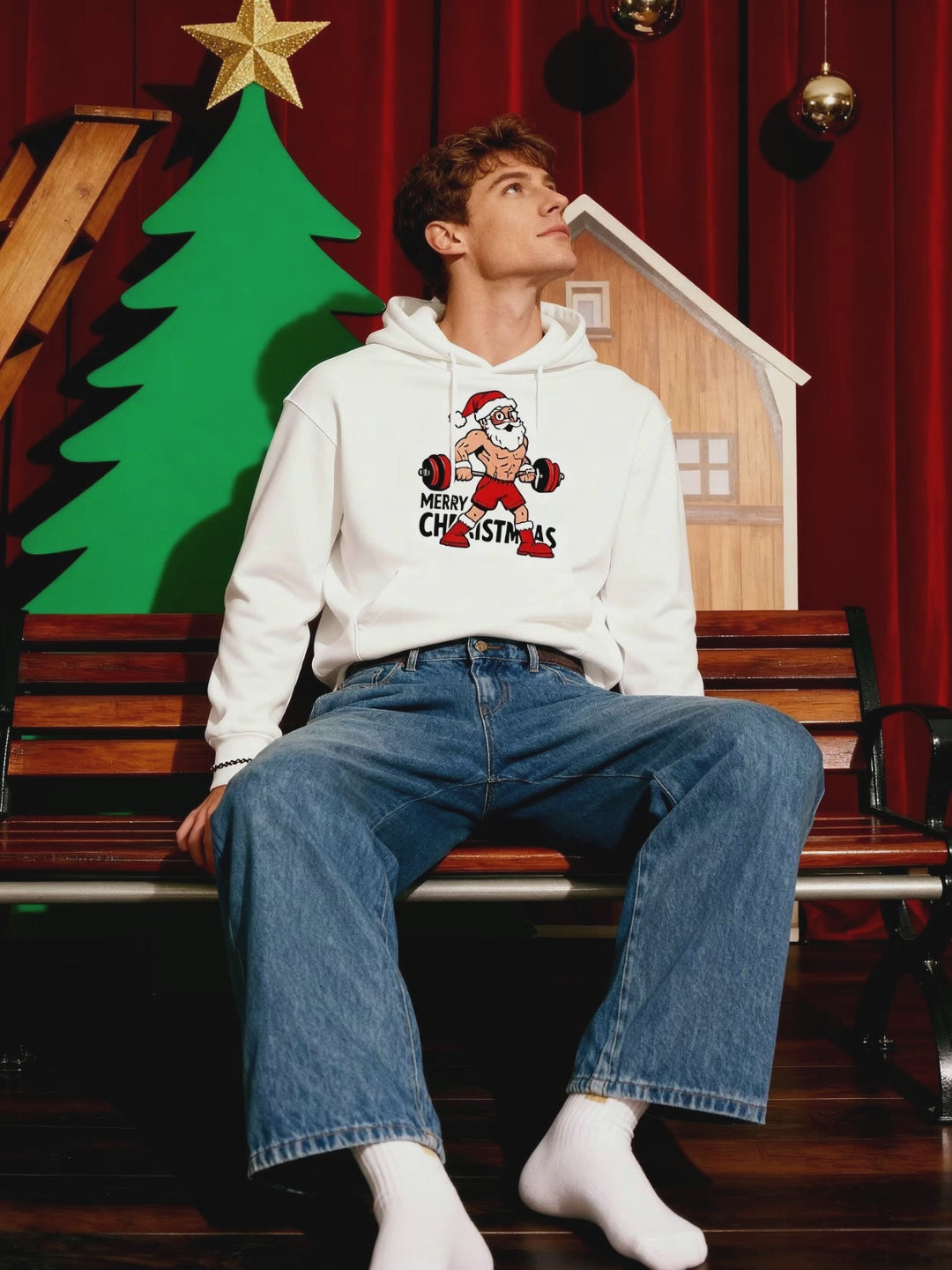 Fitness Santa Merry Christmas Hoodie