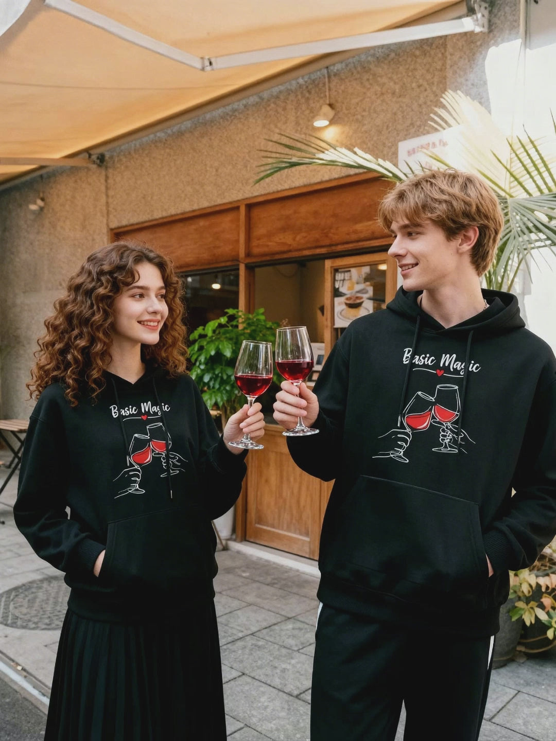 Wine Toast Love Couple Hoodies