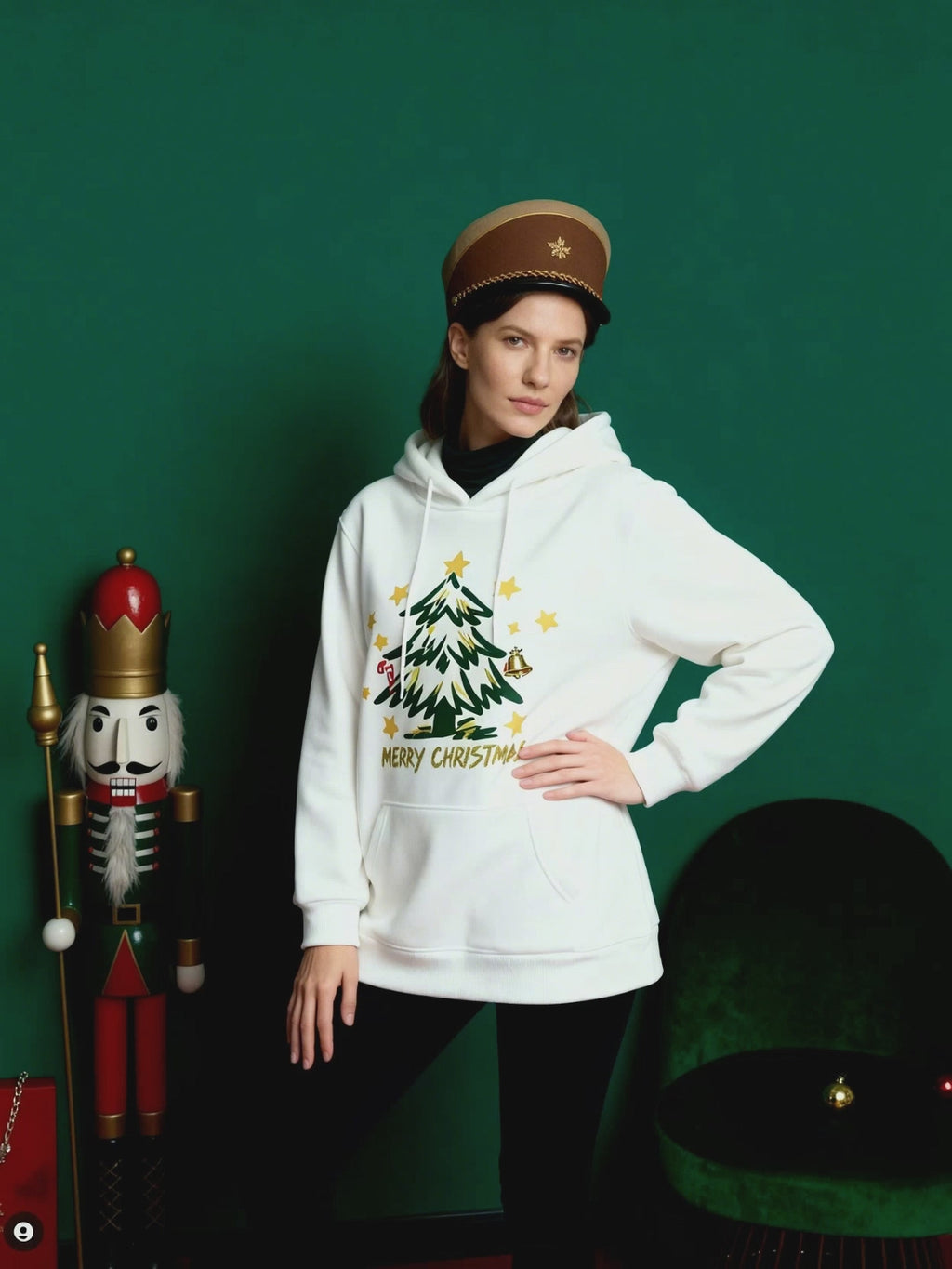 Christmas Retro “Tree & Stars” Graphic Hoodie